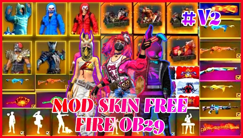 MOD SKIN FREE FIRE OB29 V2 - SKIN SÚNG VIP, TRANG PHỤC, HÀNH ĐỘNG + KHÔNG LỖI TÌM TRẬN| PTN FF