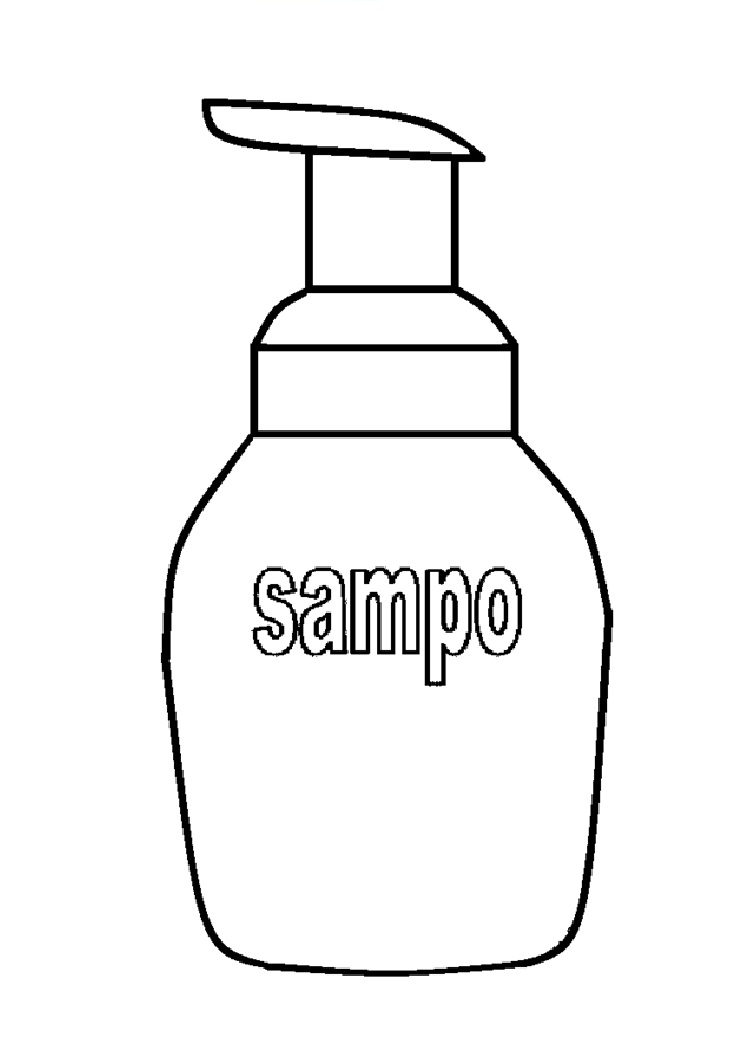 Mewarnai Gambar: Mewarnai Gambar Sketsa Botol Sampo