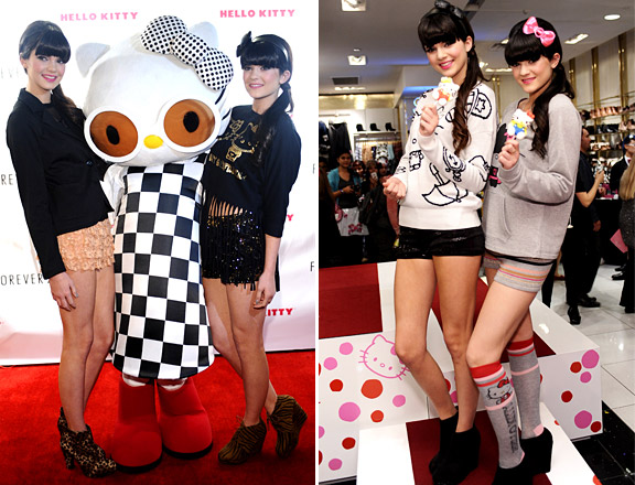 Kendall and Kylie Jenner in Hello Kitty x Forever 21