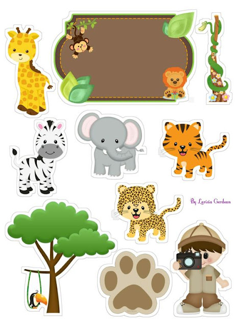 Baby Safari:  Free Printable Cake Toppers.