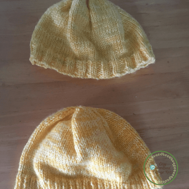 Picture of two yellow beanies for Daffodil day