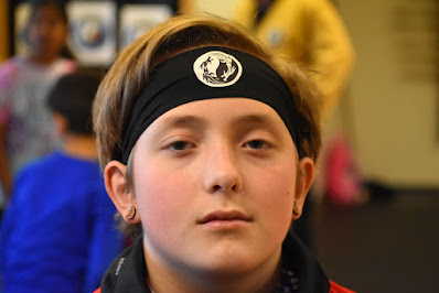 Grandson in headband