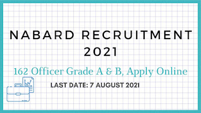 NABARD Recruitment 2021- 162 Officer Grade A & B Posts