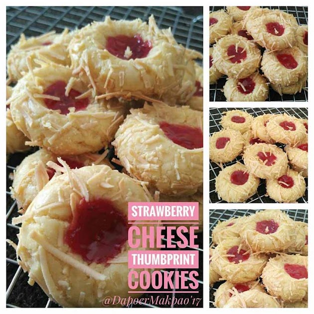 Resep Membuat Kue Strawberry Cheese Thumbprint. Cookiesnya Kriuk Kriuk Manis dan Gurih by Bunda Pao