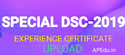 SPECIAL DSC-2019 EXPERIENCE CERTIFICATE UPLOAD