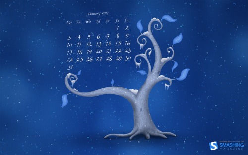 witty pc wallpaper.  Desktop Wallpaper Calendar January 2011. Winter blues