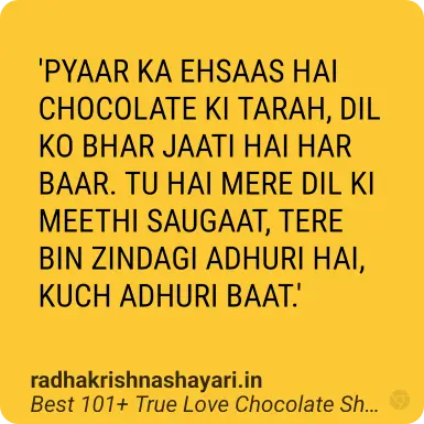 Top True Love Chocolate Shayari Hindi