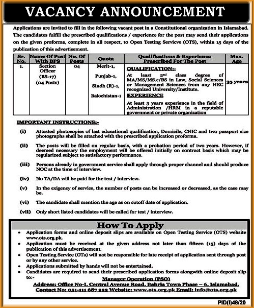 Election Commission of Pakistan Latest Jobs 2020