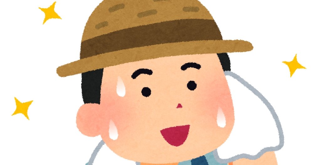 汗を拭く農家の男性のイラスト かわいいフリー素材集 いらすとや