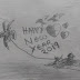 happy new year 2019 pencil draw