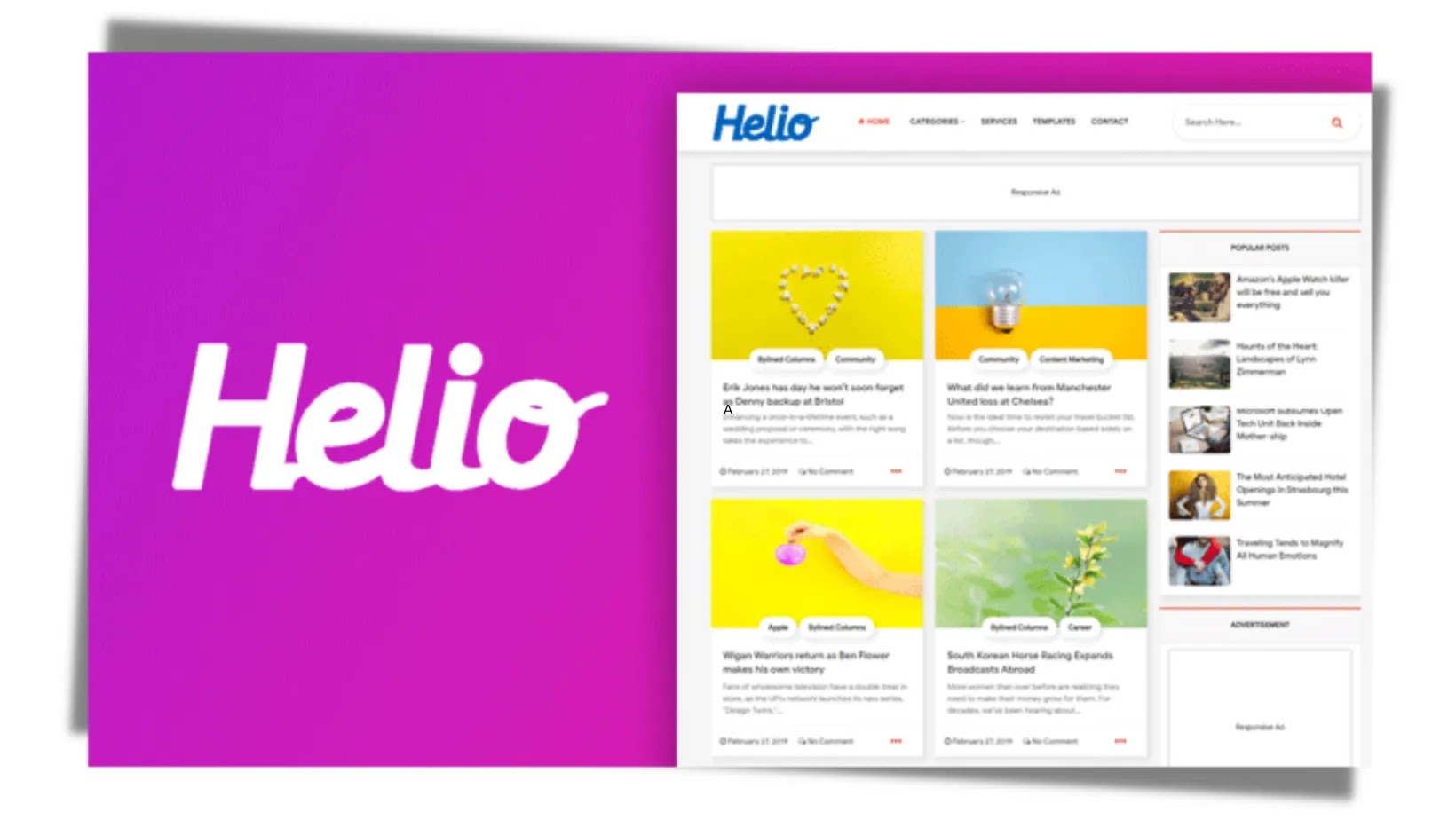 Helio Grid Style Blogger Template