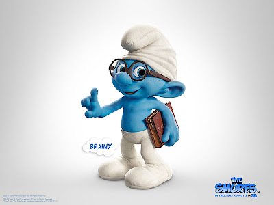 The Smurfs movie official poster of brainy