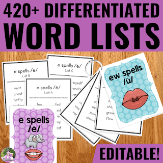 Differentiated Word Lists