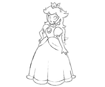 #14 Princess Peach Coloring Page