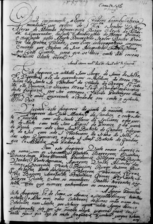 Memórias Paroquiais de 1758: São Jorge de Selho