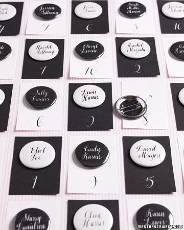 These buttonscumseating cards can also serve to introduce guests to one