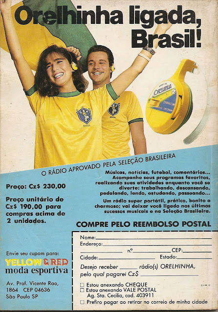 Propaganda do Rádio Orelhinha apresentado em 1986 - ano da Copa do Mundo no México.