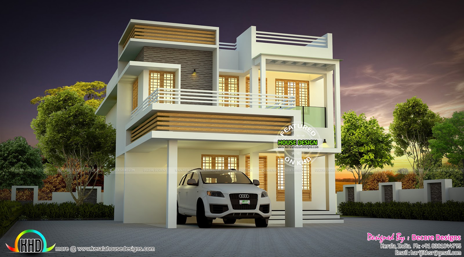  Very  cute small  contemporary  home  Kerala home  design  and 