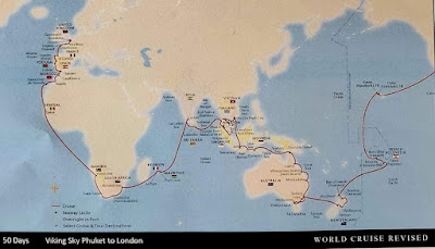 Map of Viking World Cruise 2023-24