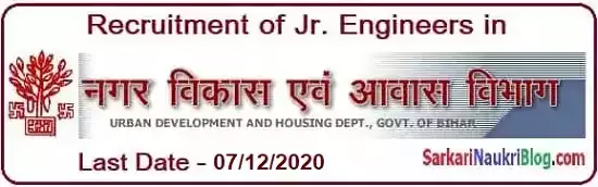 Jr. Engineer Recruitment 2020 in Bihar UDHD