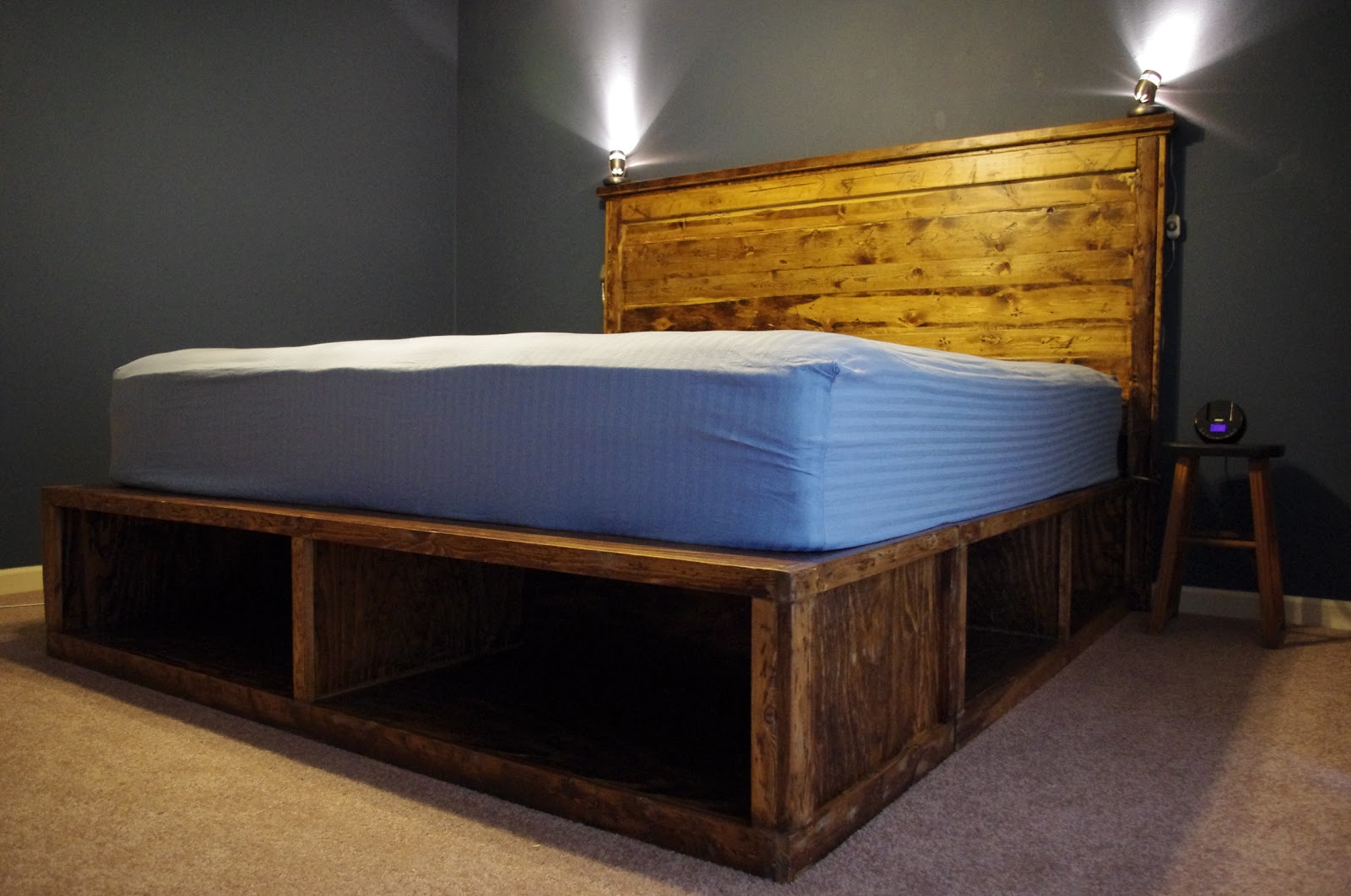 platform storage bed plans