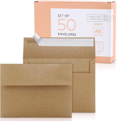 Kraft Brown Envelopes, Size A6, 4.75in x 6.5in