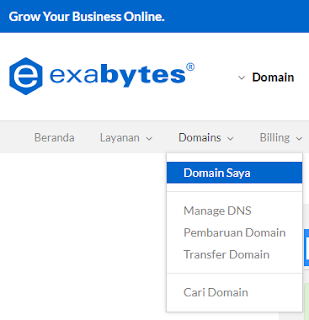 cara setting dan custom blogspot domain di exabytes