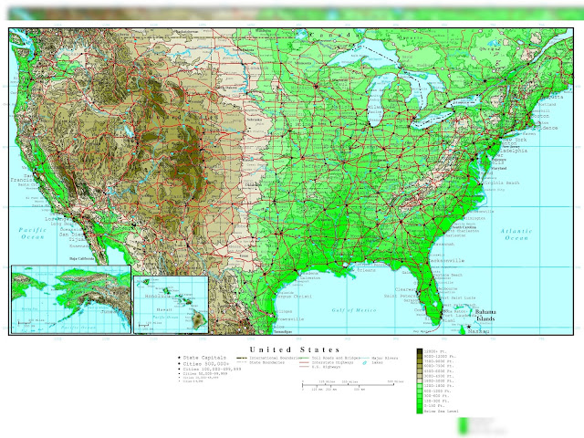 Elevation Map Of The United States