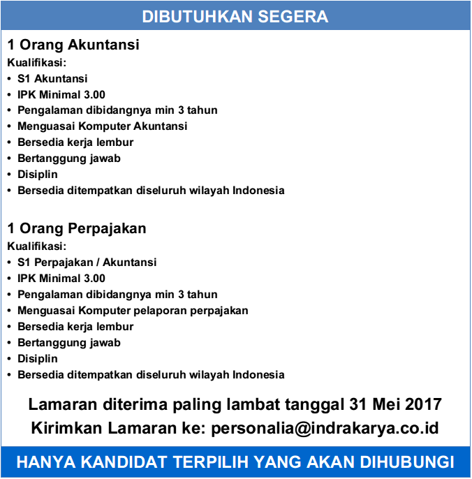 Lowongan Kerja BUMN PT Indah Karya (Persero) - Rekrutmen ...