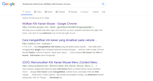 cara copy paste situs yang tidak bisa klik kanan