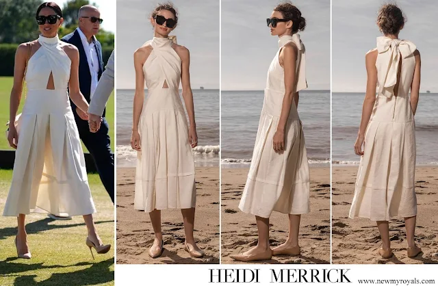 Meghan Markle wore Heidi Merrick Ginger Dress in Ivory Silk