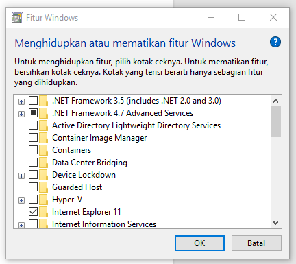 Cara Mengaktifkan Net Framework 2.0 sampai 3.5