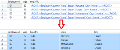 Select or Read XML Column Data from table in sql server