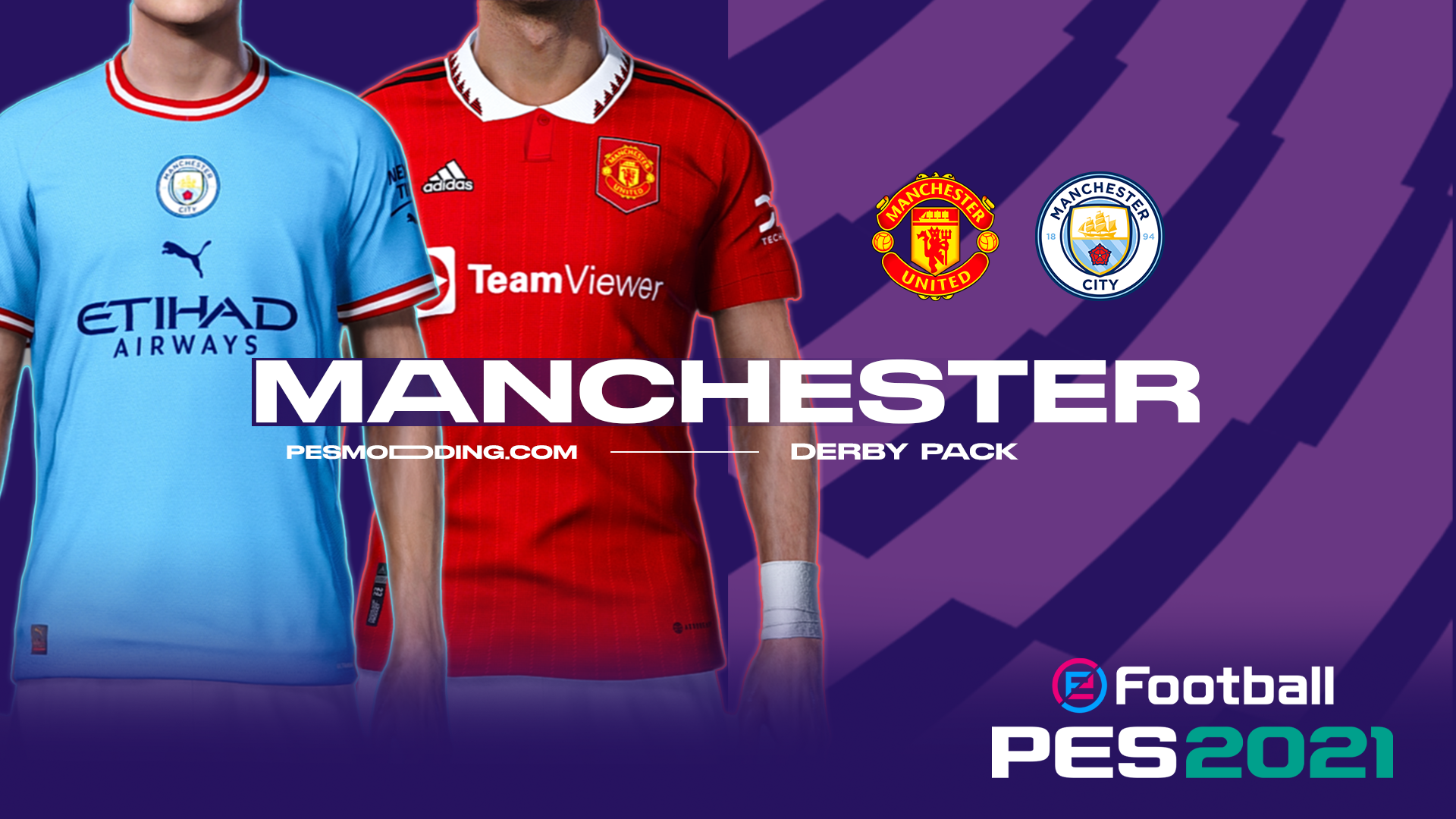 eFootball PES 2021 Manchester City x Manchester United Kits 2022/2023 (Derby Pack)