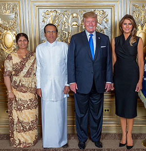  Maithripala couple with Trump and Melaniya