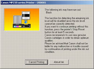 Error Pada Printer Canon MP258
