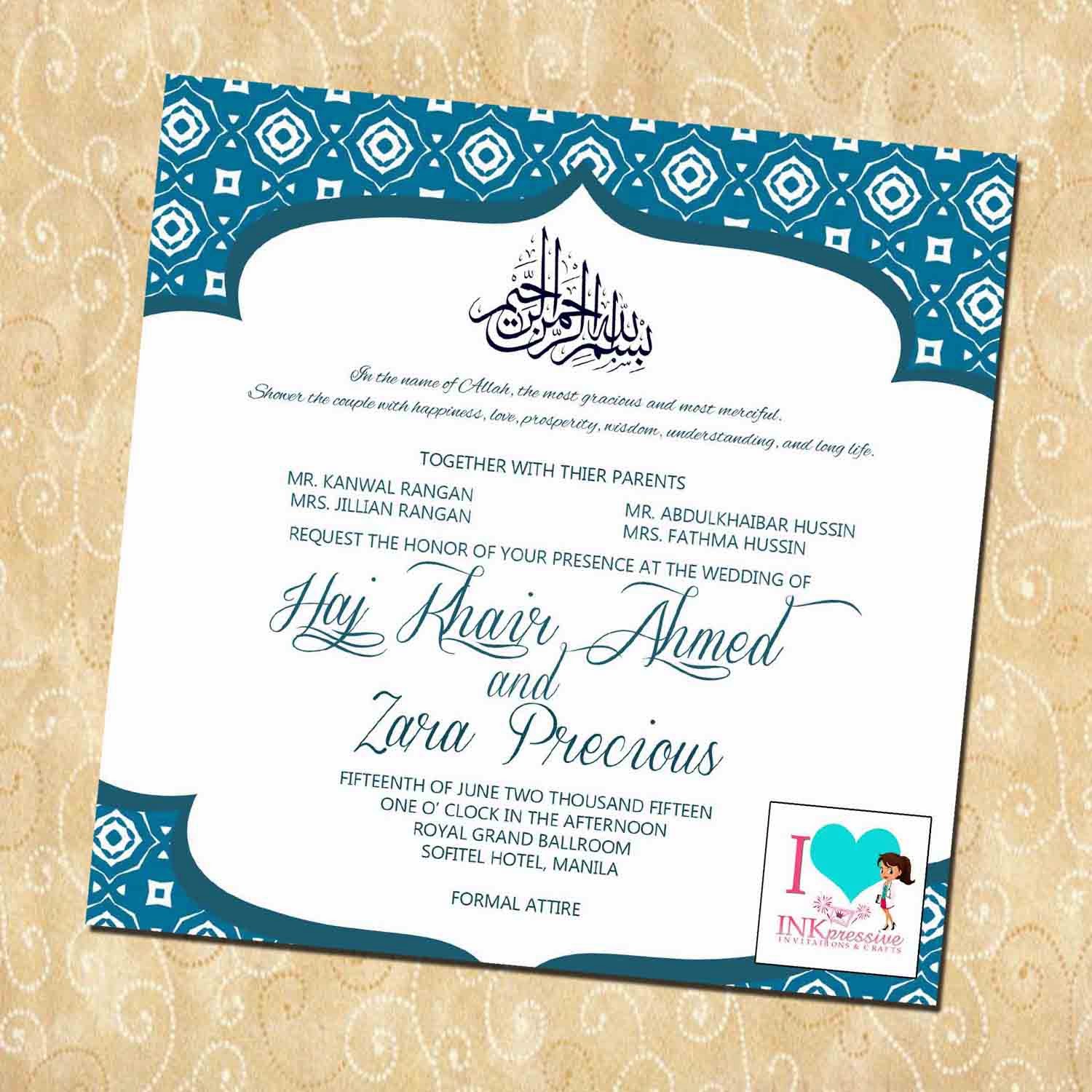 Wedding invitation letter muslim