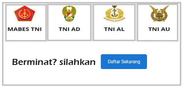 Persyaratan Pendaftaran TNI AD/AU/AL