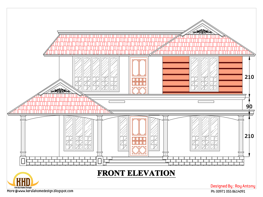 2d house plan - Sloping/Squared roof - Kerala home design and ...