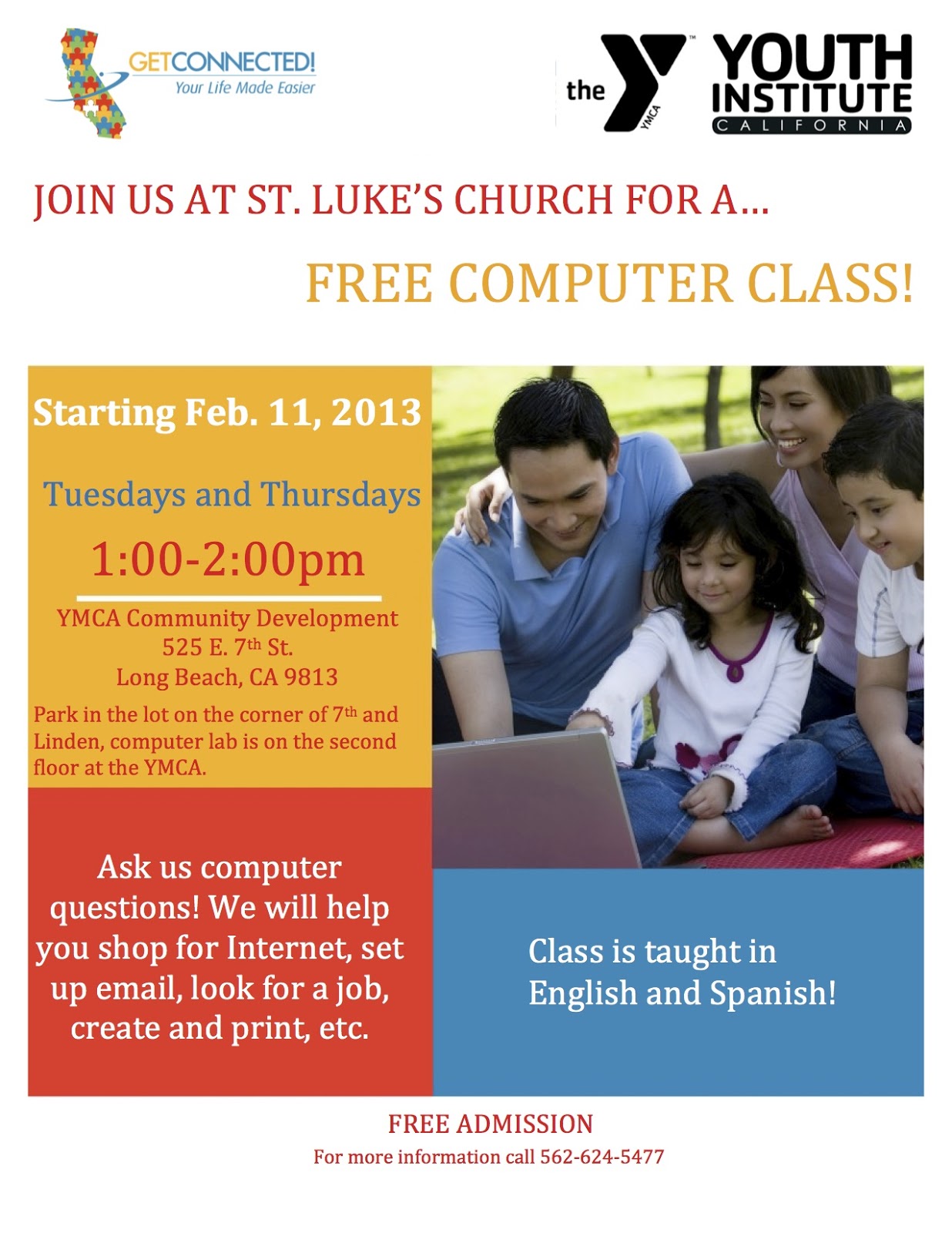 Community Development YMCA: Free Computer Class