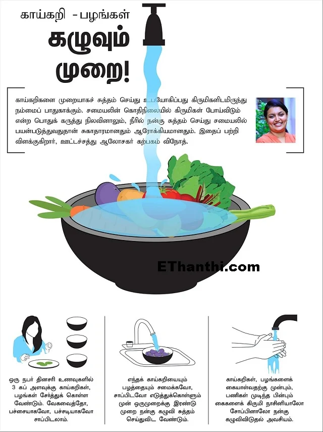 காய்கறிகளை கழுவ வேண்டும்