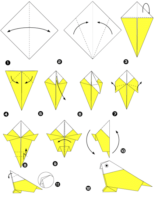 origami bird ~ make easy origami instructions kids