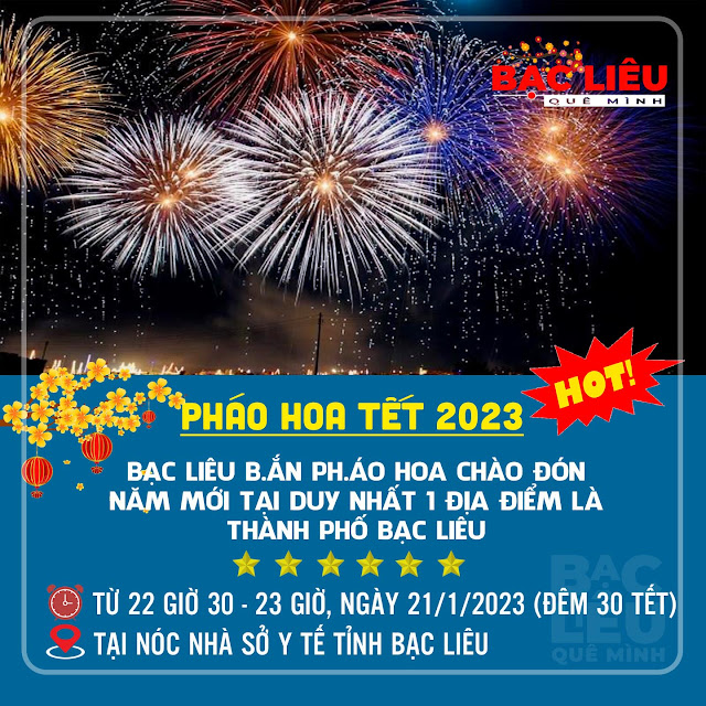 Thay đổi kế hoạch Bạc Liêu bắn pháo hoa đón Tết Quý Mão tại duy nhất 1 địa điểm