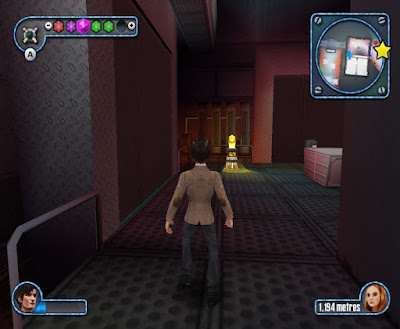 The Doctor sneaks up on a dispenser. This takes up a surprisingly large amount of the game.