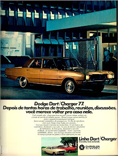 propaganda Linha Dart / Charger - 1976.  reclame de carros anos 70. brazilian advertising cars in the 70. os anos 70. história da década de 70; Brazil in the 70s; propaganda carros anos 70; Oswaldo Hernandez; 