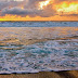 Beach in Sunset Wallpaper