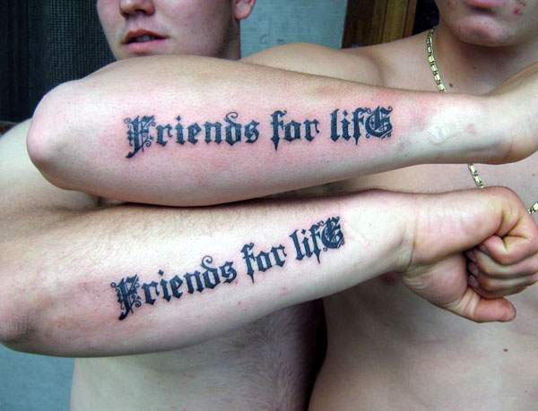 greatest best friend tattoo with matching message friends for life