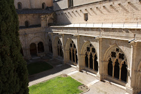 Gothic arches of the cloister of Poblet Monastery