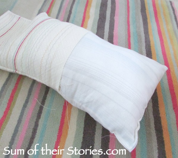 DIY stitched bolster cushion