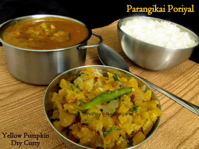 Parangikai Poriyal | Yellow Pumpkin Poriyal